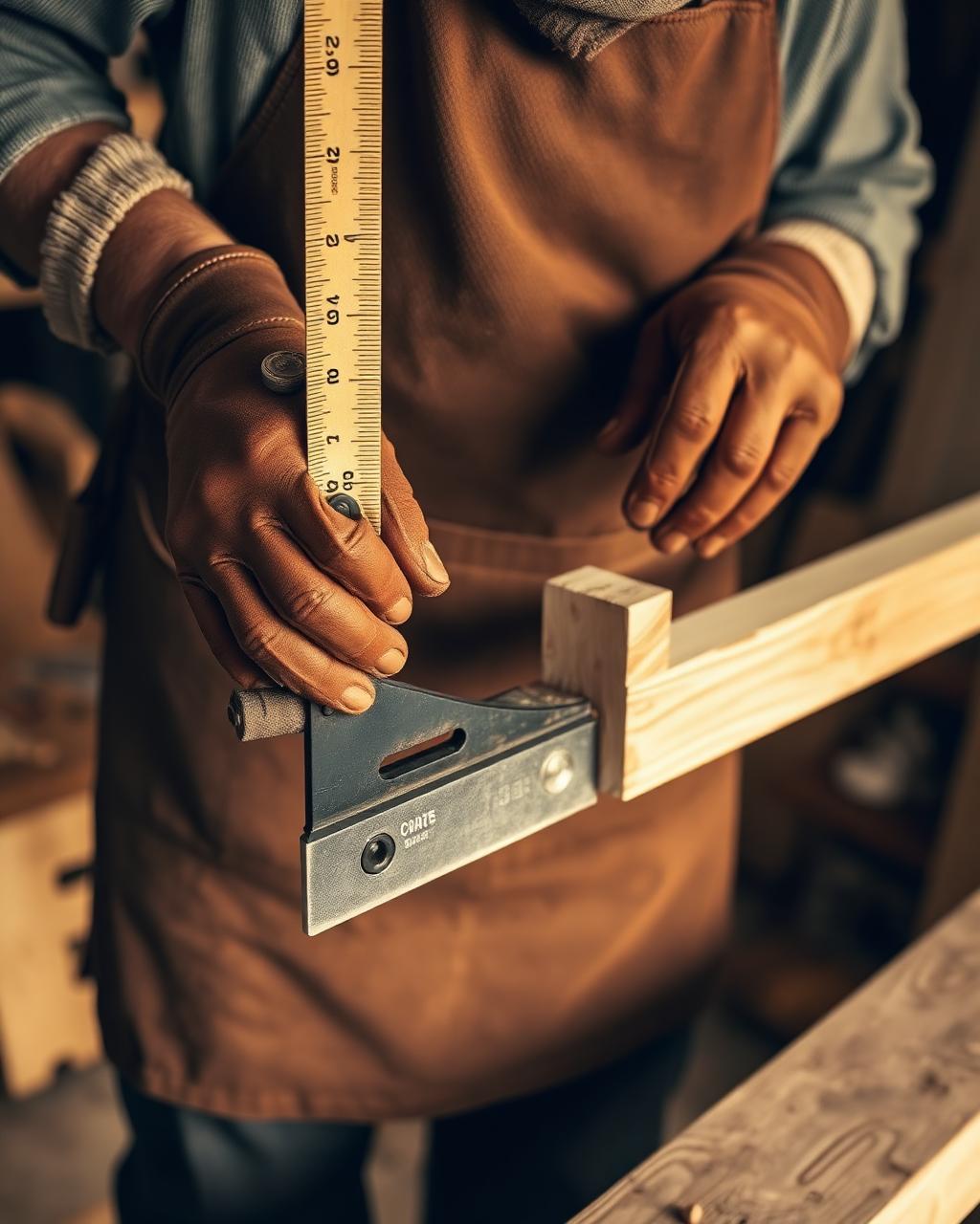 Craftsman measuring cedar post